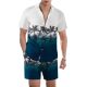 2025 new European and American foreign trade leisure Joker plant coconut tree beach travel short sleeve shirt shorts suit