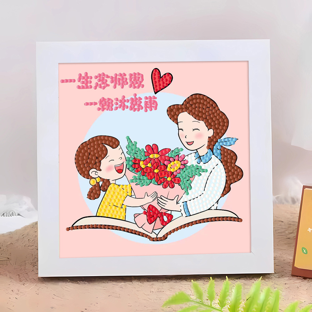 Diamante infantil DIY hecha a mano con material de marco paquete de dibujos animados Sanliou pegatinas de diamante regalo al por mayor pinturas de mampostería