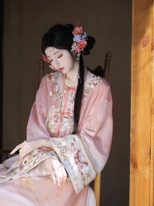 汉服清汉女重工刺绣新中式国风印花渐变套装复古包裙2025春夏新款|undefined