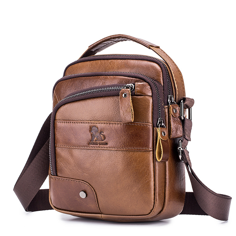 Bolso crossbody de los hombres de cuero genuino primera capa de piel de vaca pequeña bolsa de hombro de los hombres de los deportes ocasionales de negocios bolsa de hombro nueva venta al por mayor