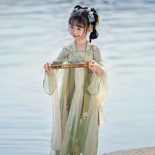 Girls' Hanfu Spring 2025 New Style Chinese Style Suit for Older Girls Summer Children's Chinese Dress