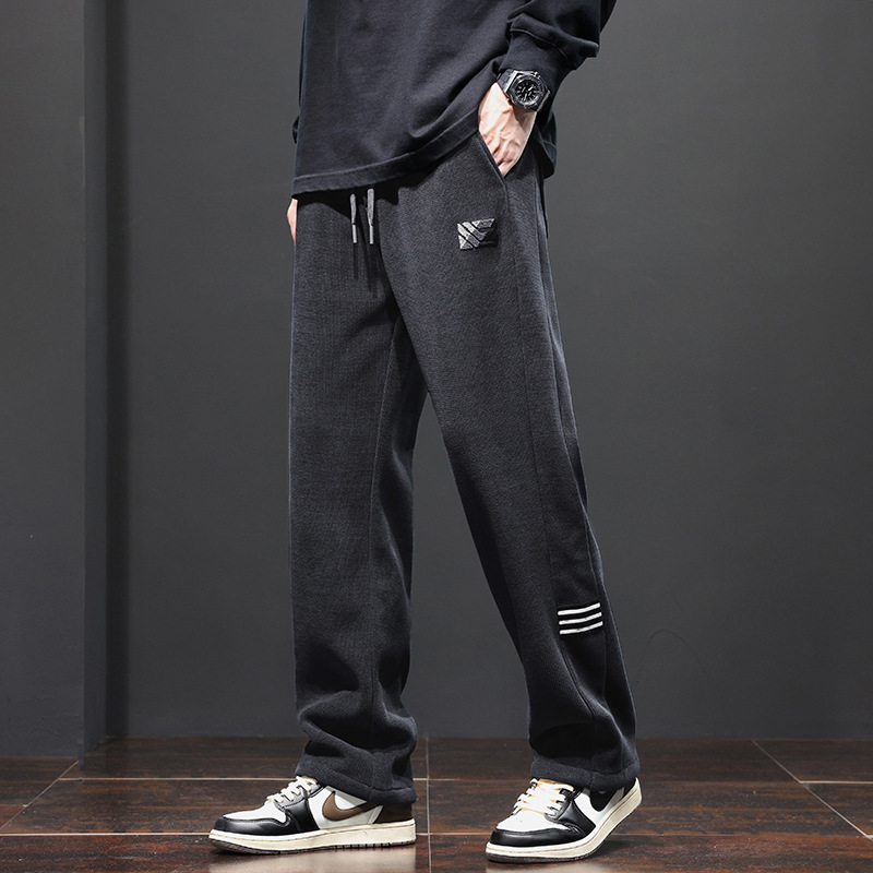 Pantalones deportivos de pana para hombre 2023 nuevo Otoño e Invierno otoño Boao terciopelo pantalones casuales de pierna ancha Pantalones deportivos para hombre