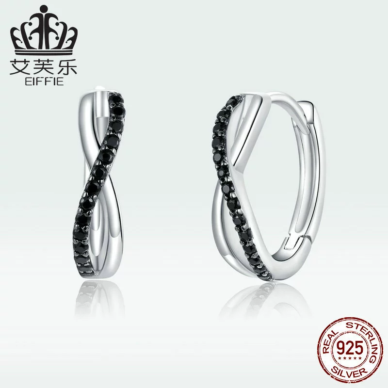 Серьги, платиновое черное цирконий, образец 925 пробы