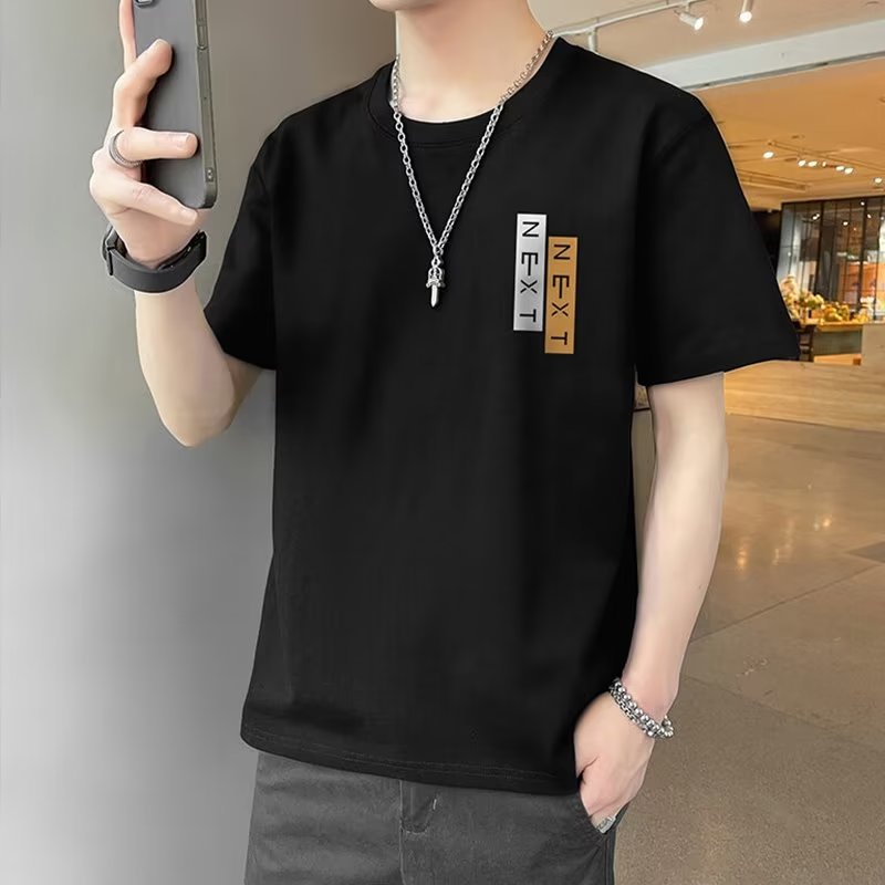 Camiseta de manga corta de moda para hombre 2023 nuevo verano estilo coreano suelta marca de moda para estudiantes cuello redondo casual Boys ins top