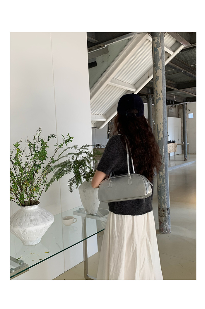 Borsa a spalla argento donna stile balletto borsa sottobraccio_voghion.com
