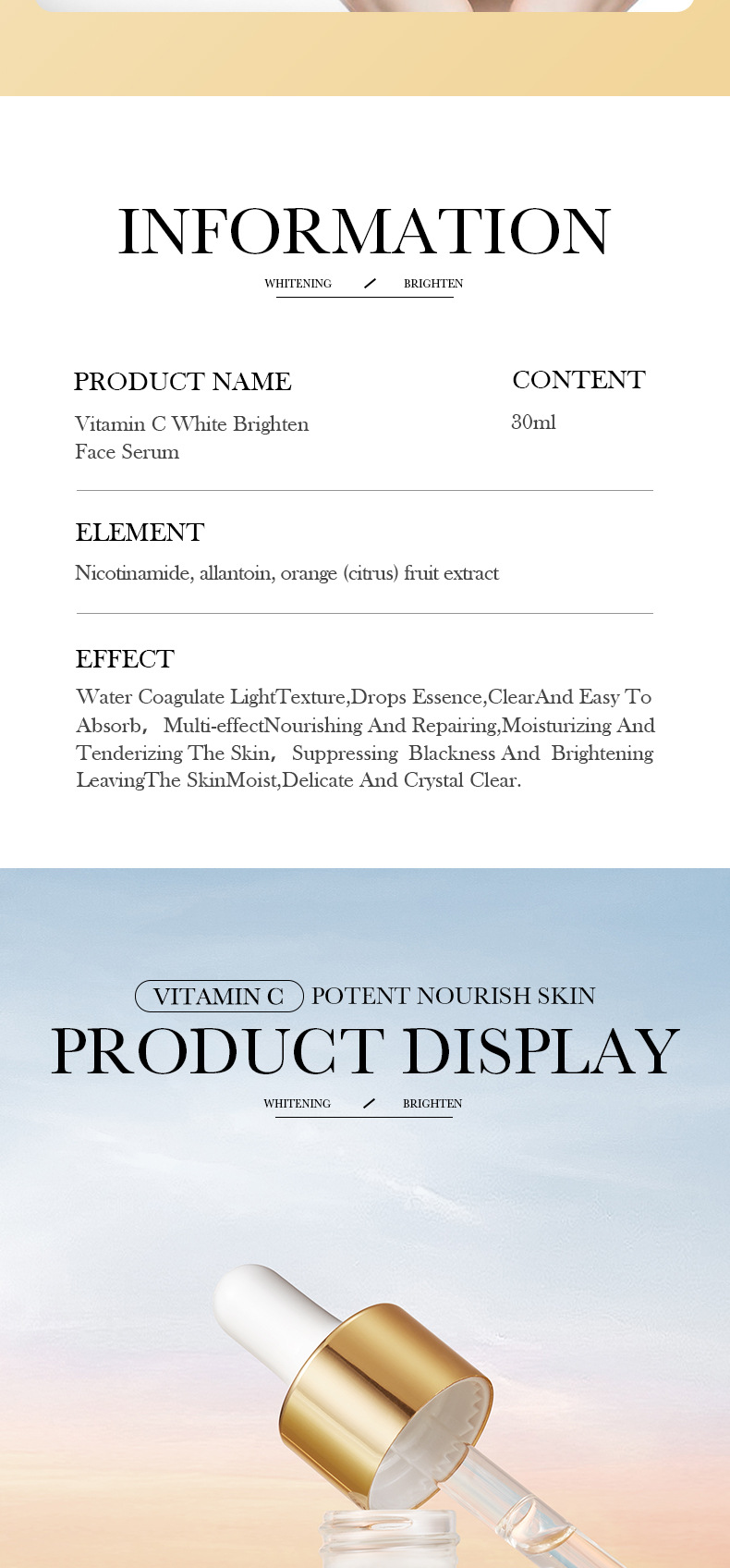 C BIOAOUA Vitamin Whitening Gesichtsfeuchtigkeits- und Feuchtigkeitsspendende und aufhellende Essenz_voghion.com