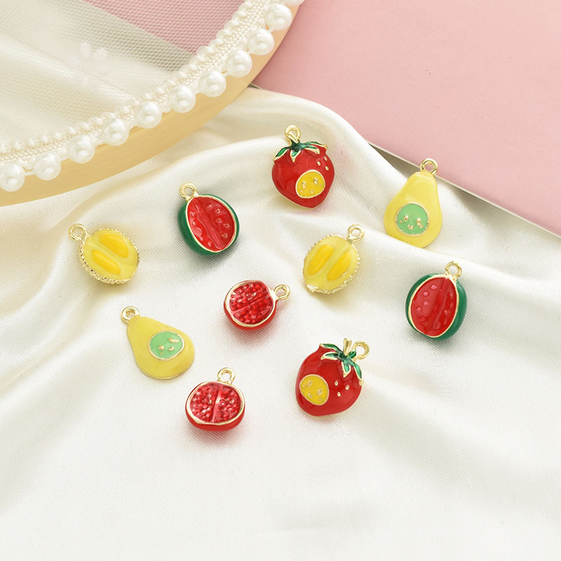 10 Pcs/package Simple Style Fruit Alloy Enamel Pendant Jewelry Accessories display picture 1