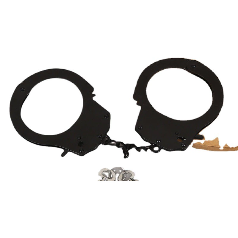Детские игрушечные наручники 518 Black Prank, из цинкового сплава, экологически чистый материал, наручники для Хэллоуина