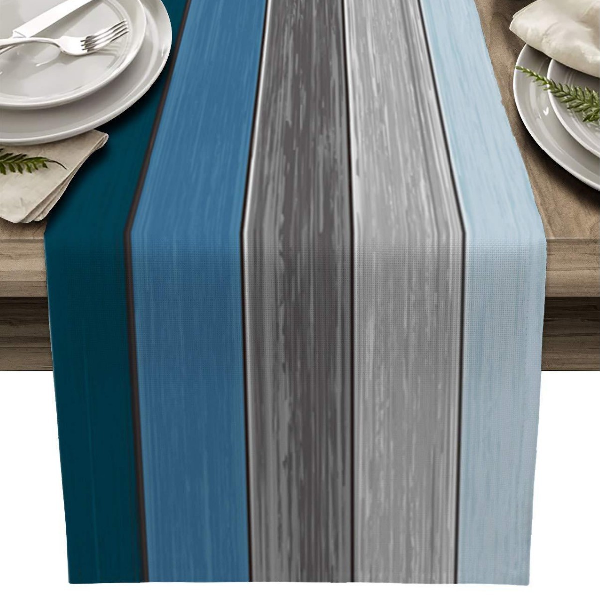 Lino a rayas corredor de mesa Amazon madera grano tela Toalla de mesa mantel decorativo aislamiento antideslizante estera de mesa estera de la tabla de impresión image 6
