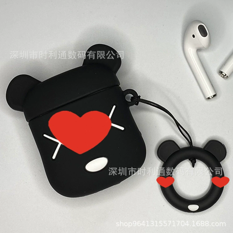 Силиконовый карманный защитный чехол для картинок (Apple AirPods, несколько моделей), милый чехол с карабином