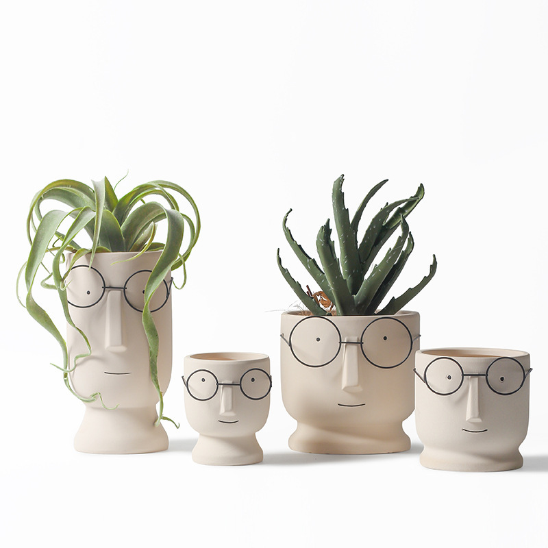 Plain baked pottery pot diy hand-painted creative breathable pot succulent plant special clearance breathable flowerpot simple bonsai