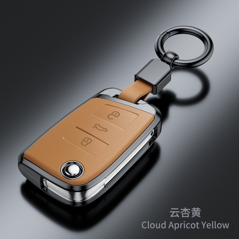 SuitabLe for VoLkswagen Sagitar Tiguan L Lavida Santana Bora Tanyue Passat Nappa Pattern FashionabLe Key Cover