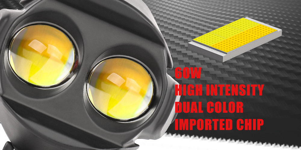 New wide-voltage motorcycle external waterbird LED spotlight, ultra-bright front driving light for electric vehicles