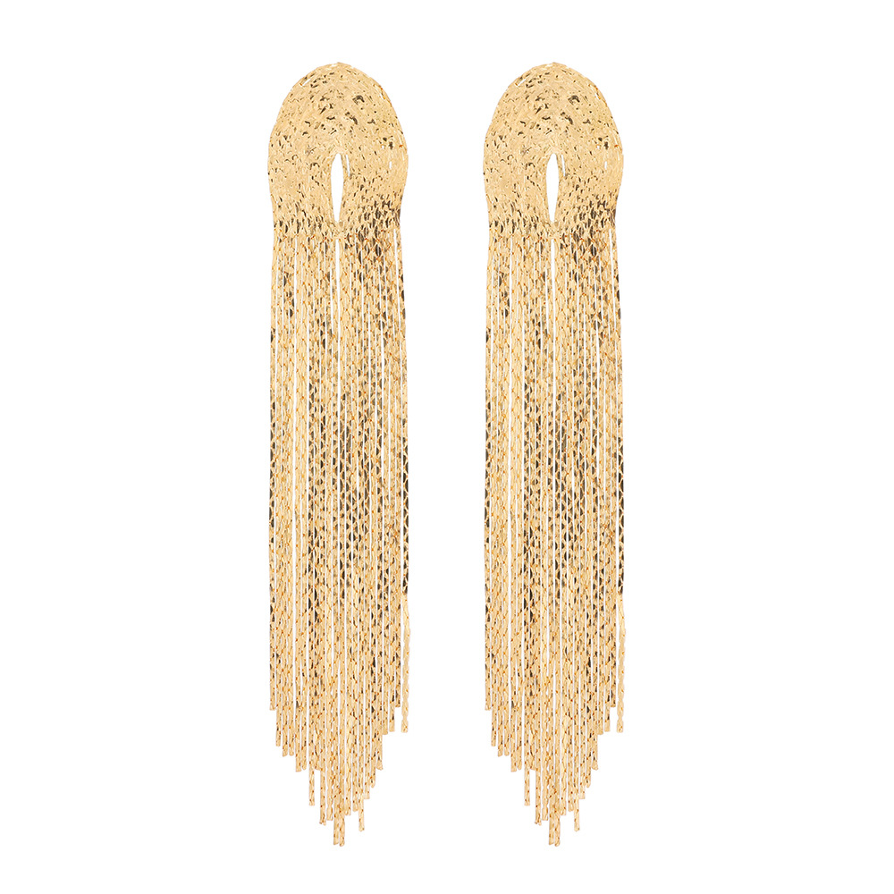 1 Pair Simple Style Solid Color Alloy Tassel Women's Earrings display picture 1