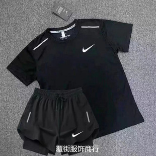 Summer Sports Track and Field Training Short-Sleeved Shorts Suit Men's and Women's Sports Quick-Drying Fitness Running Three-Point