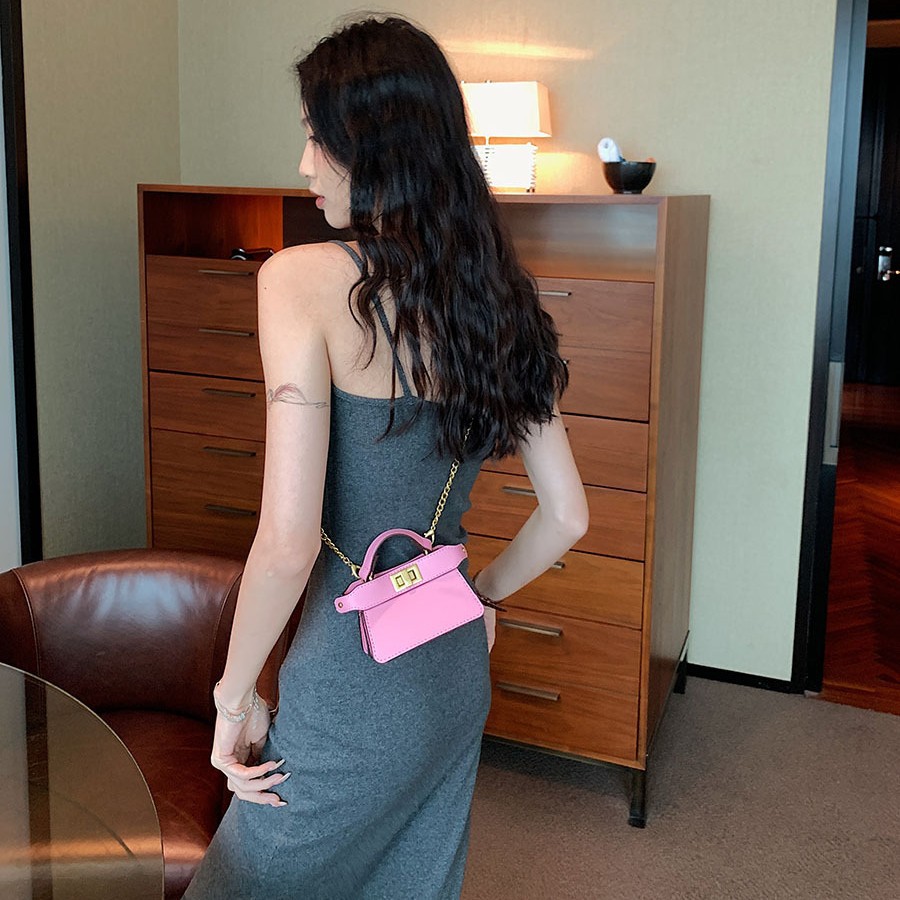 Bolso de chica de moda estilo coreano nuevo Internet celebridad cadena mensajero bolsa mini salida auricular bolsa simple bolsa de hombro