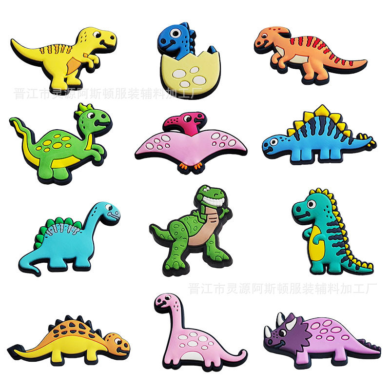 Jurassic cute dinosaur series cross-border in stock supply hole shoes flower shoe buckle shoe accessories Amazon exclusive
