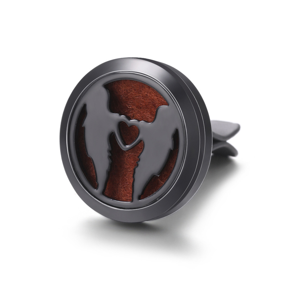 pistola de acero inoxidable negro hueco coche ventilación abrazadera de automóvil perfume árbol de vida automóvil perfume caja de difusión de perfume