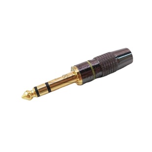 Unique black pattern 6.35 stereo assembly plug pure copper gold plated 6.35 large 3 core assembly head 6.35 plug
