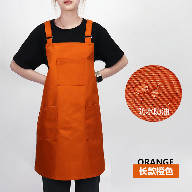 Chaleco largo impermeable y a prueba de aceite de color naranja