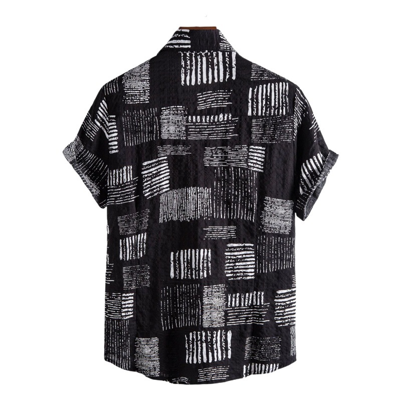 Camisa de manga corta floral transfronteriza Hombres europeos y americanos 2022 verano nueva camisa de manga corta cardigan camisa de manga corta para hombres