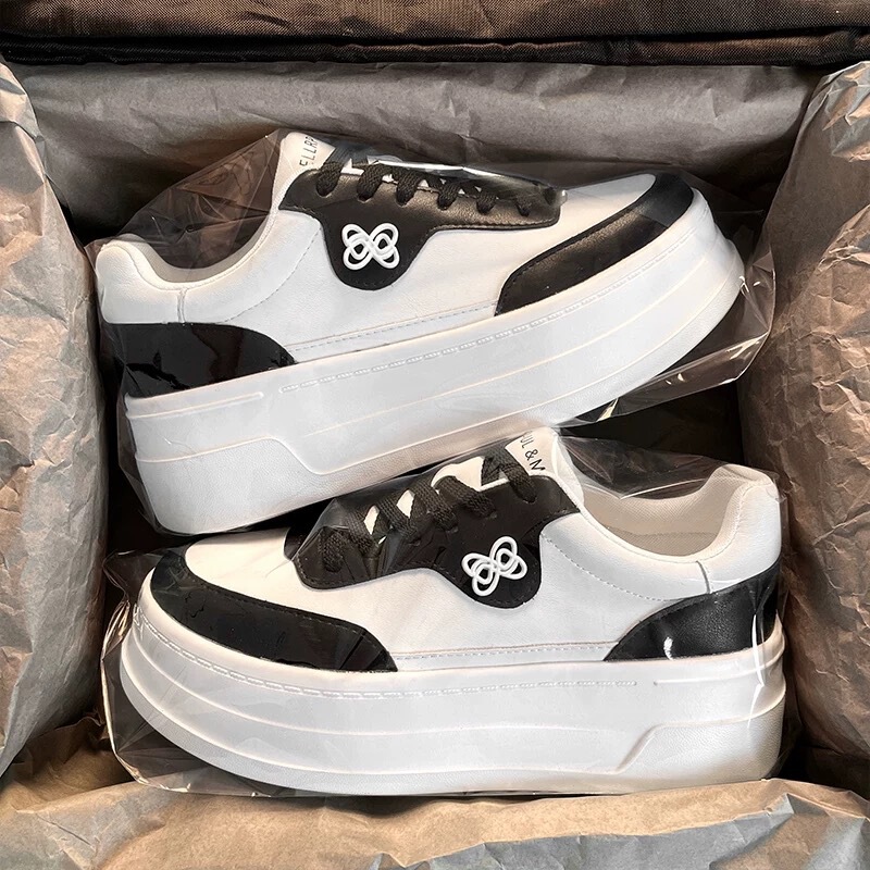 Ann High-End Version of Zhao Lusi's Same Style Thick-Soled White Sneakers for Women, Casual Sports Sneakers, Genuine Leather Height-Increasing Platform Shoes Ann High-End Version of Zhao Lusi's Same Style Thick-Soled White Sneakers for Women, Casual Sports Sneakers, Genuine Leather Height-Increasing Platform Shoes