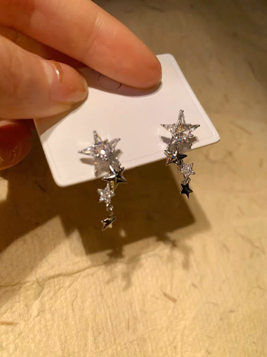 Women's Gender 1 Pair Simple Style Classic Style Star Inlay Alloy Zircon Ear Studs