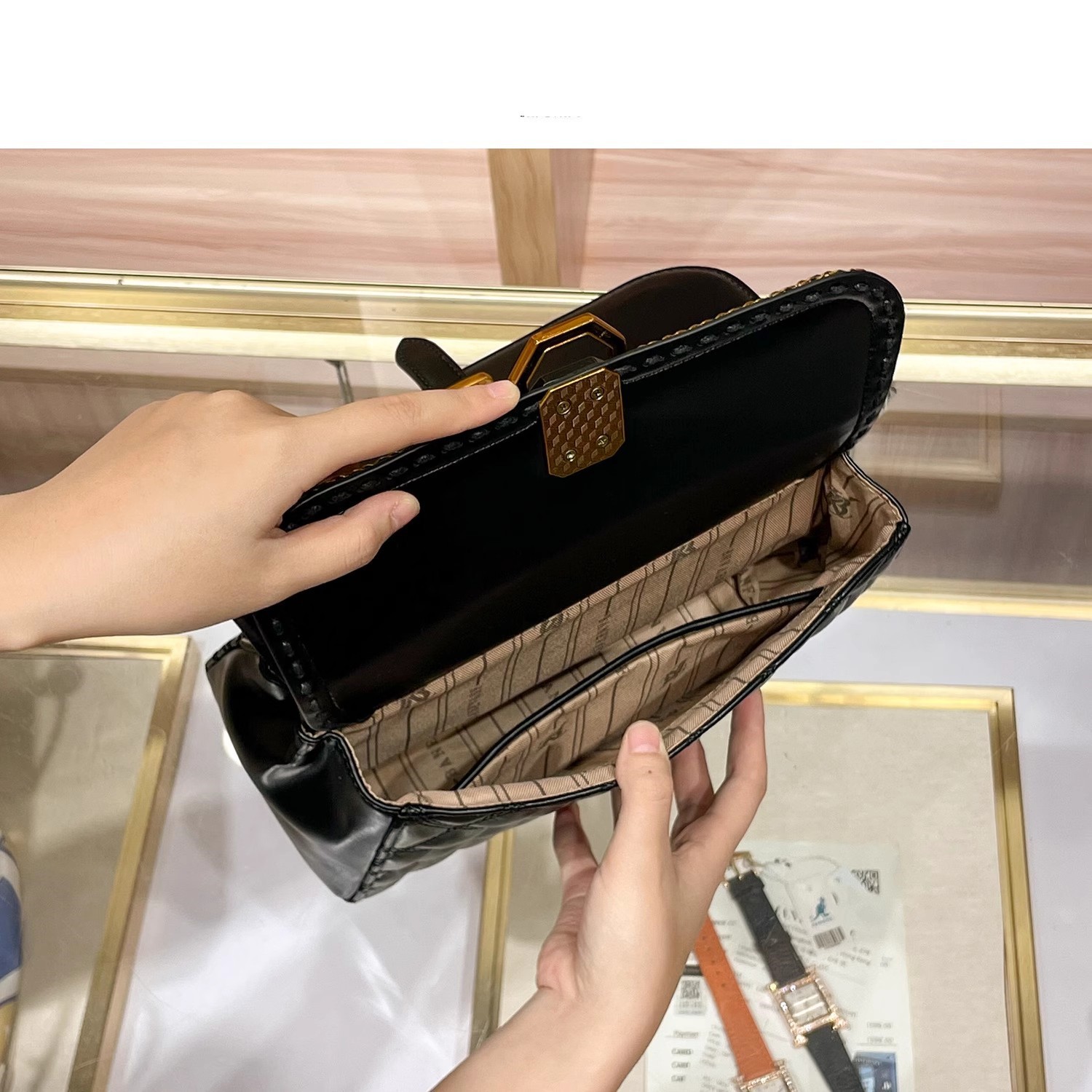 Túi xách tay da thật dung tích lớn nữ, kiểu đeo chéo một bên vai, phong cách xuân hè — Quầy đen chính hãng chi tiết 8