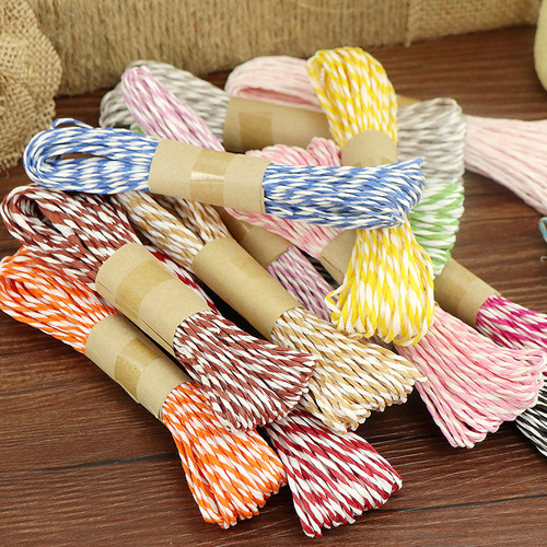 Two-color double-strand paper rope 10M/tie sesame rope handmade raw material rope DIY paper rope manufacturer wholesale
