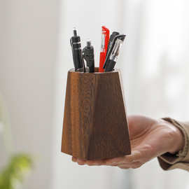 木质笔筒简约创意实木收纳盒书房文具可爱收纳筒办公室笔桶大容量