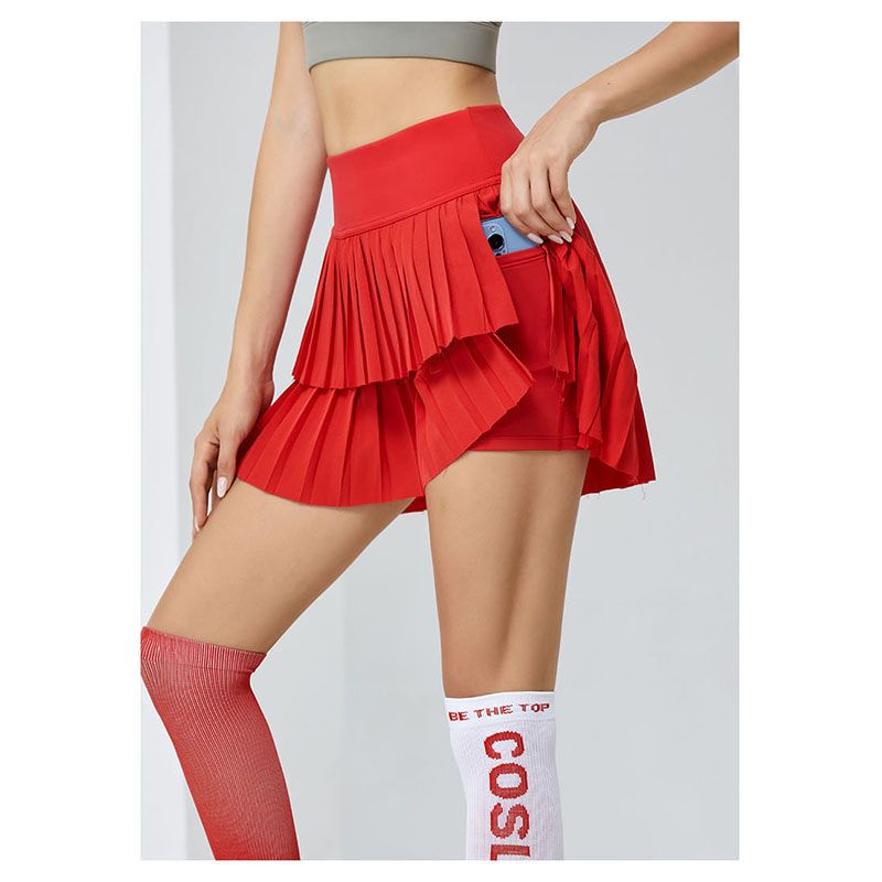 Sports summer skirt, tennis protective underware, elastic professional mini-skirt for gym, high waist, for running