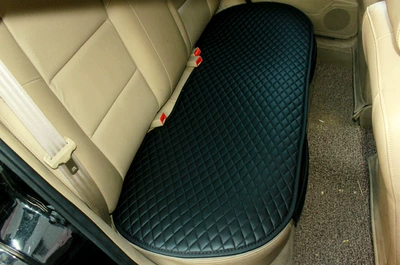 Car Cushion Three-piece Set Tie-free: Seat cushion, seat cover - small-diamond-pippi-black-back-seat