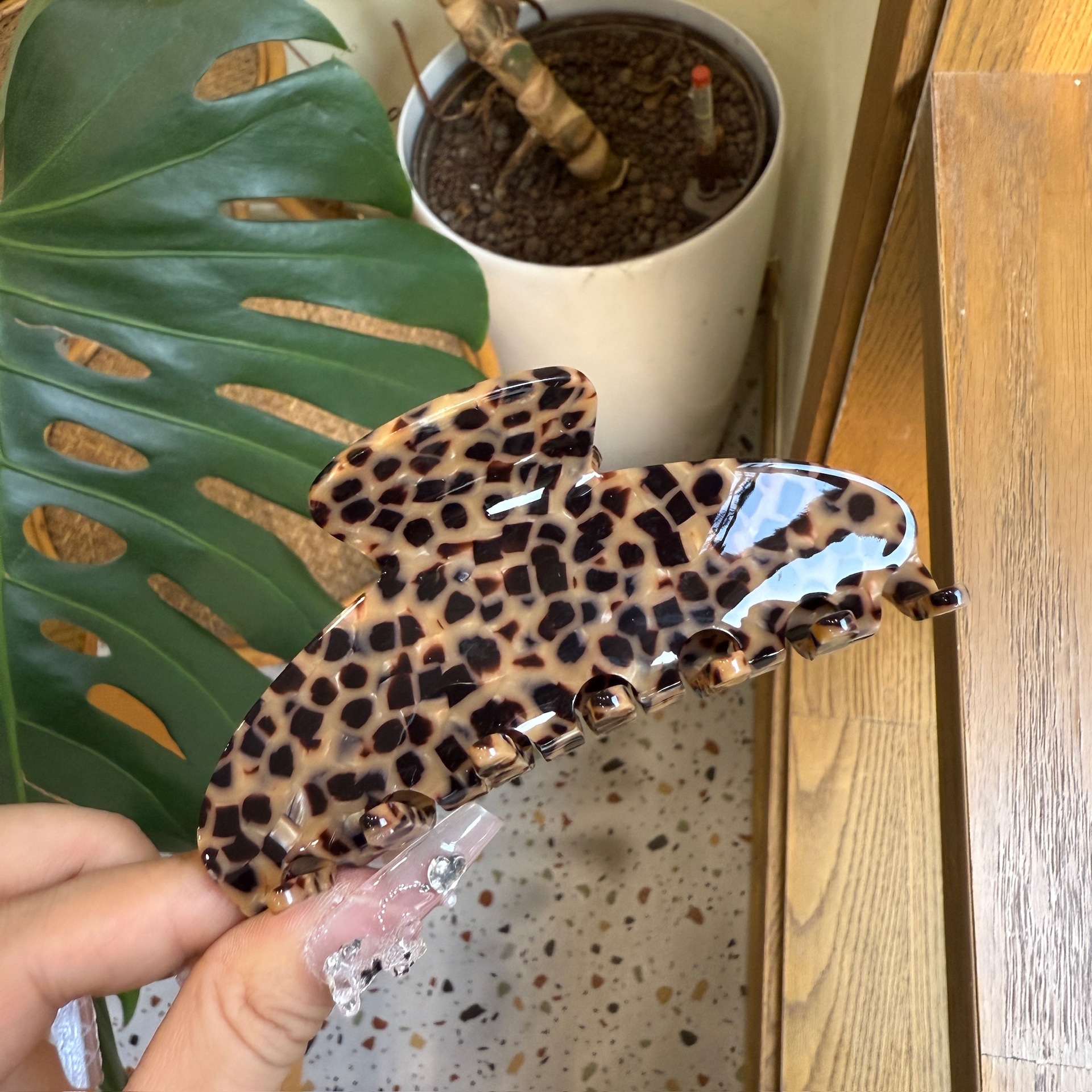 밀크티 보보 호피무늬 (약 10.5cm)