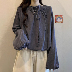 2025新款爆款条纹长袖衬衫大码胖MM秋季巨好看小衫显瘦遮肚上衣女