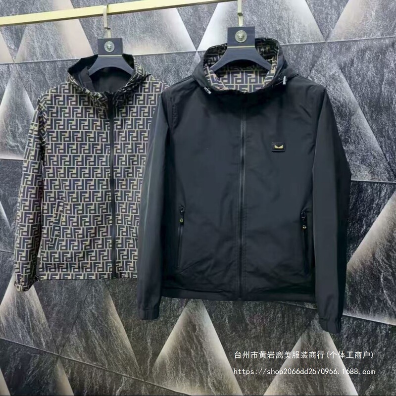 European men's spring and autumn double-sided slim-fit hooded jacket, new fashion trendy casual stylish breathable jacket European men's spring and autumn double-sided slim-fit hooded jacket, new fashion trendy casual stylish breathable jacket