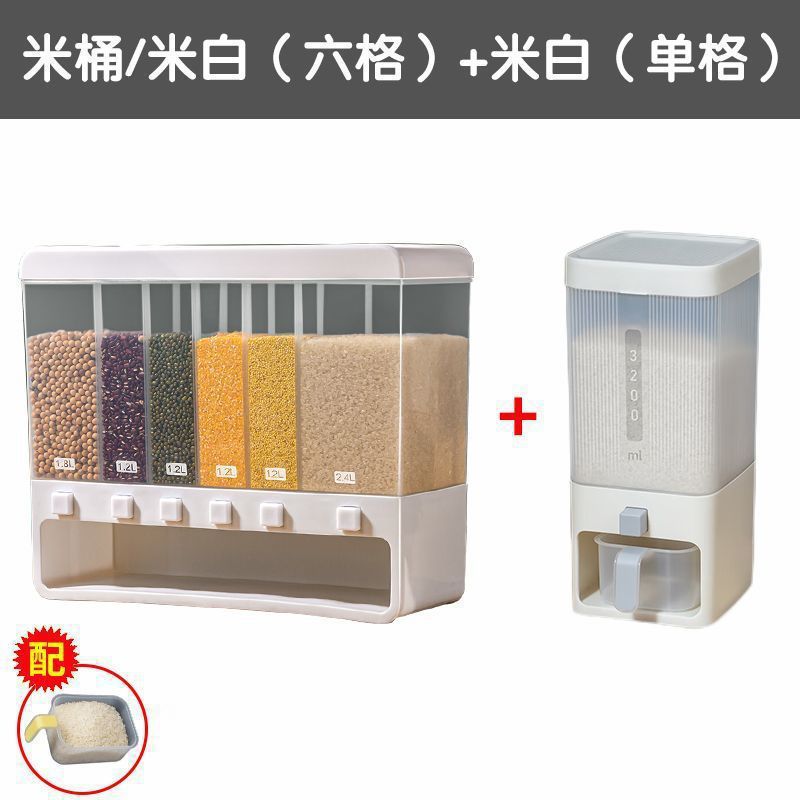 barril de arroz dividido grama casero para granos envasados caja de almacenamiento de arroz casero a prueba de insectos a prueba de humedad sellado tanque de arroz barril de arroz