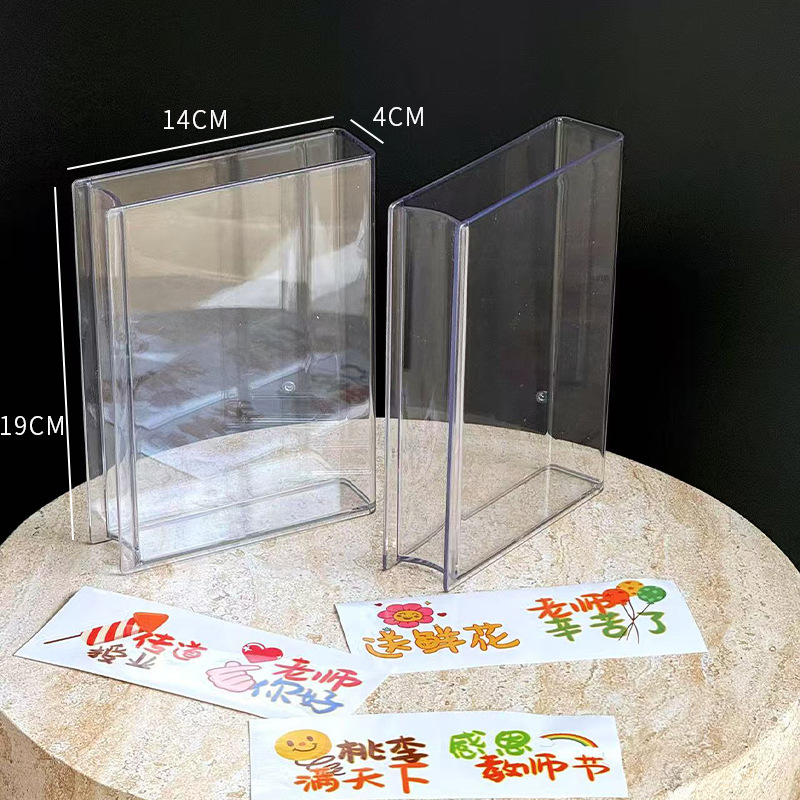 Caja de libros acrílico transparente del día del maestro, caja de flores, florista, material de embalaje de ramo al por mayor