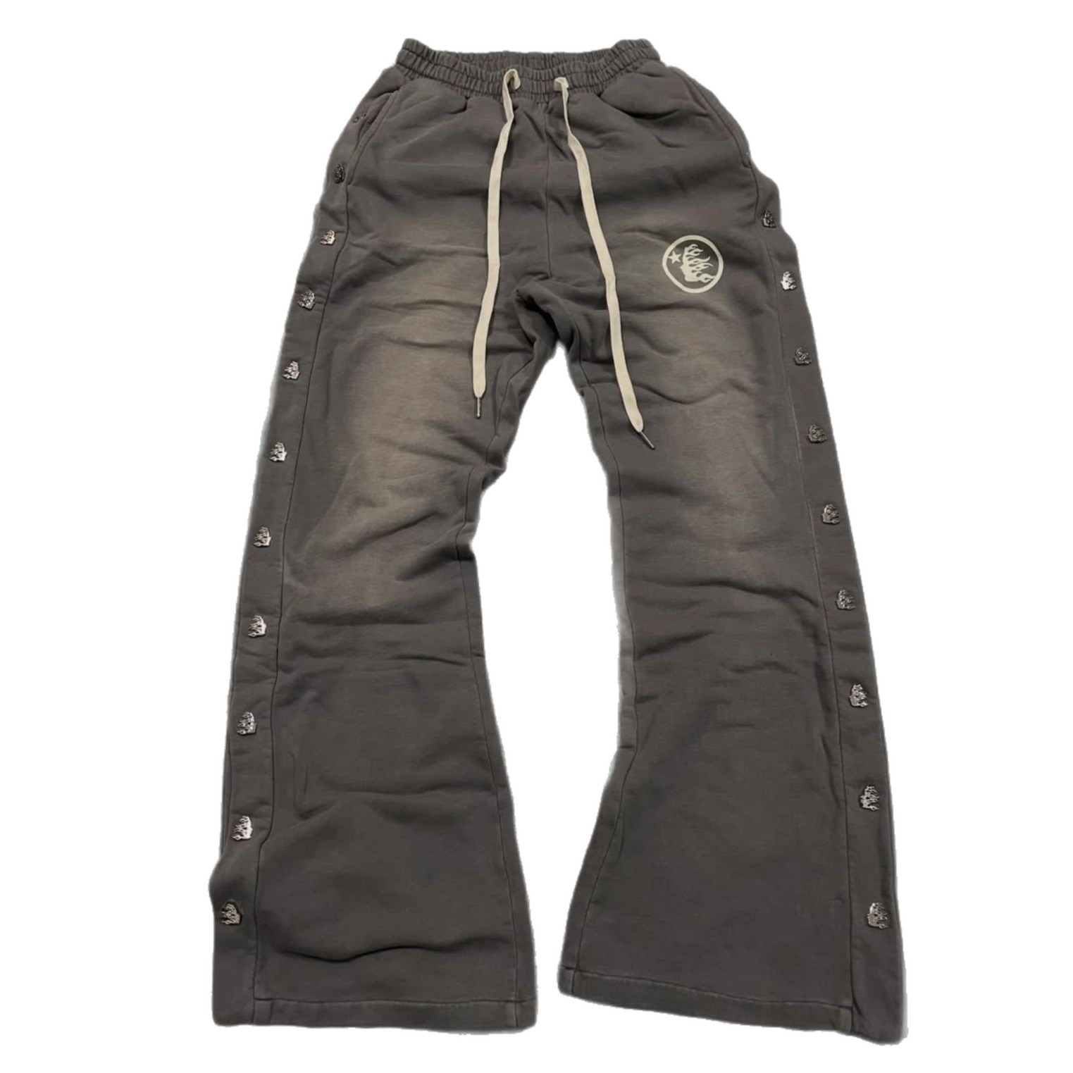 Transfronterizos Europa y América Hip Hop impresión lavado con remaches sueltos pantalones callejeros casuales retro pantalones rectos gradientes