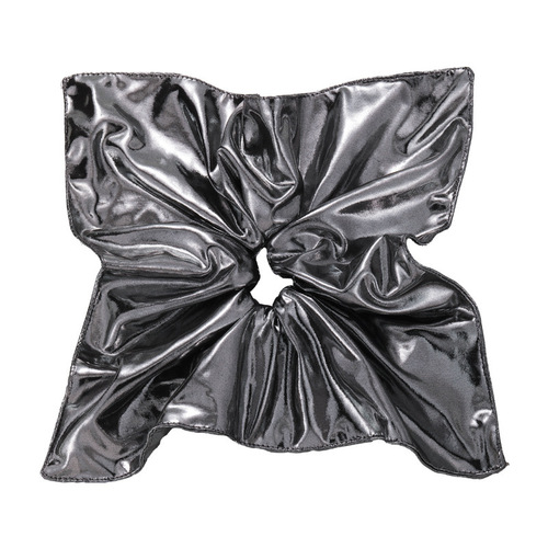 Stylish, high-end silver leather case with large hair ties—women's fashion, elegant headbands, ponytail holders, and highly elastic hair ropes.