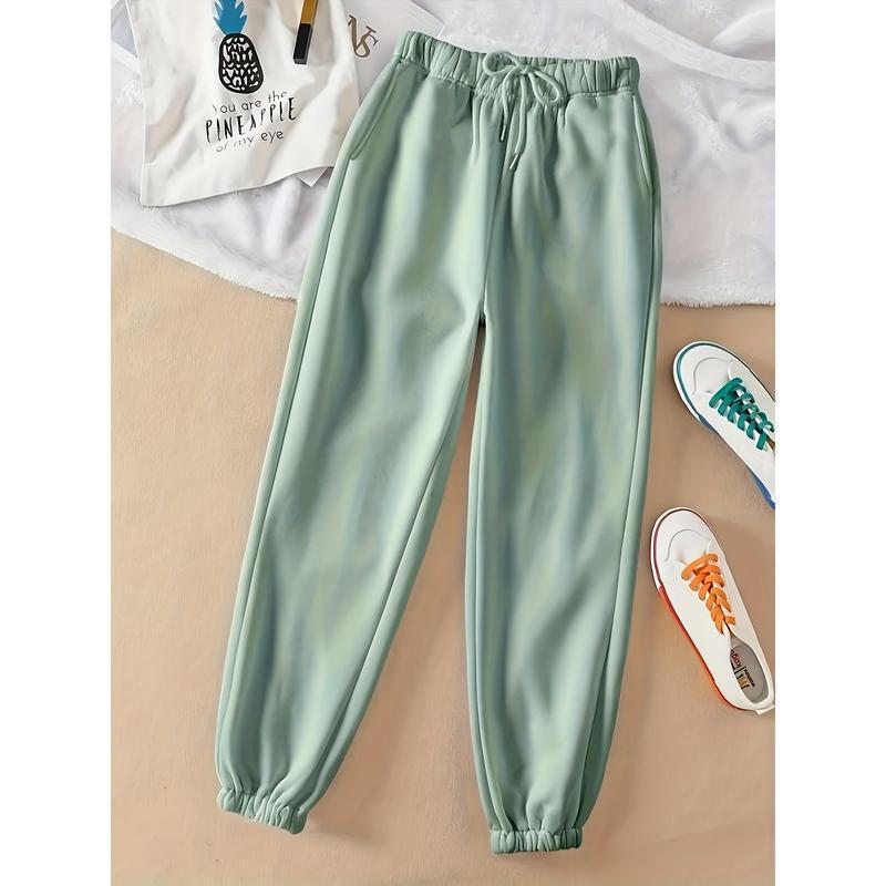 L 8352026 New Cross-Border Dropshipping Women's Casual Drawstring Jogging Pants (Solid Color Polyester Cross-Border Dropshipping