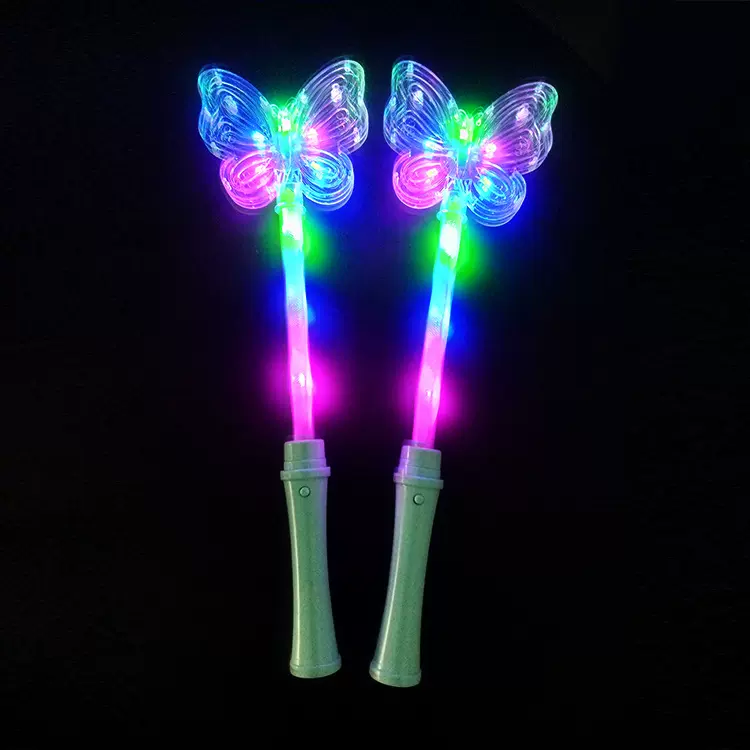 LED蝴蝶发光棒 公园乐园活动助威发光棒 七彩闪光发光棒批发