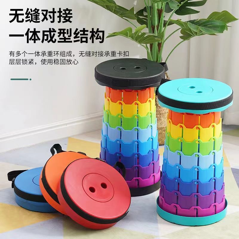 Taburete plegable para viajes al aire libre banco pequeño portátil silla de pesca telescópica ajustable taburete pequeño camping Mazaden