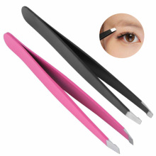 1Pc Eyebrow Tweezer Stainless Steel Professional Flat Tip跨