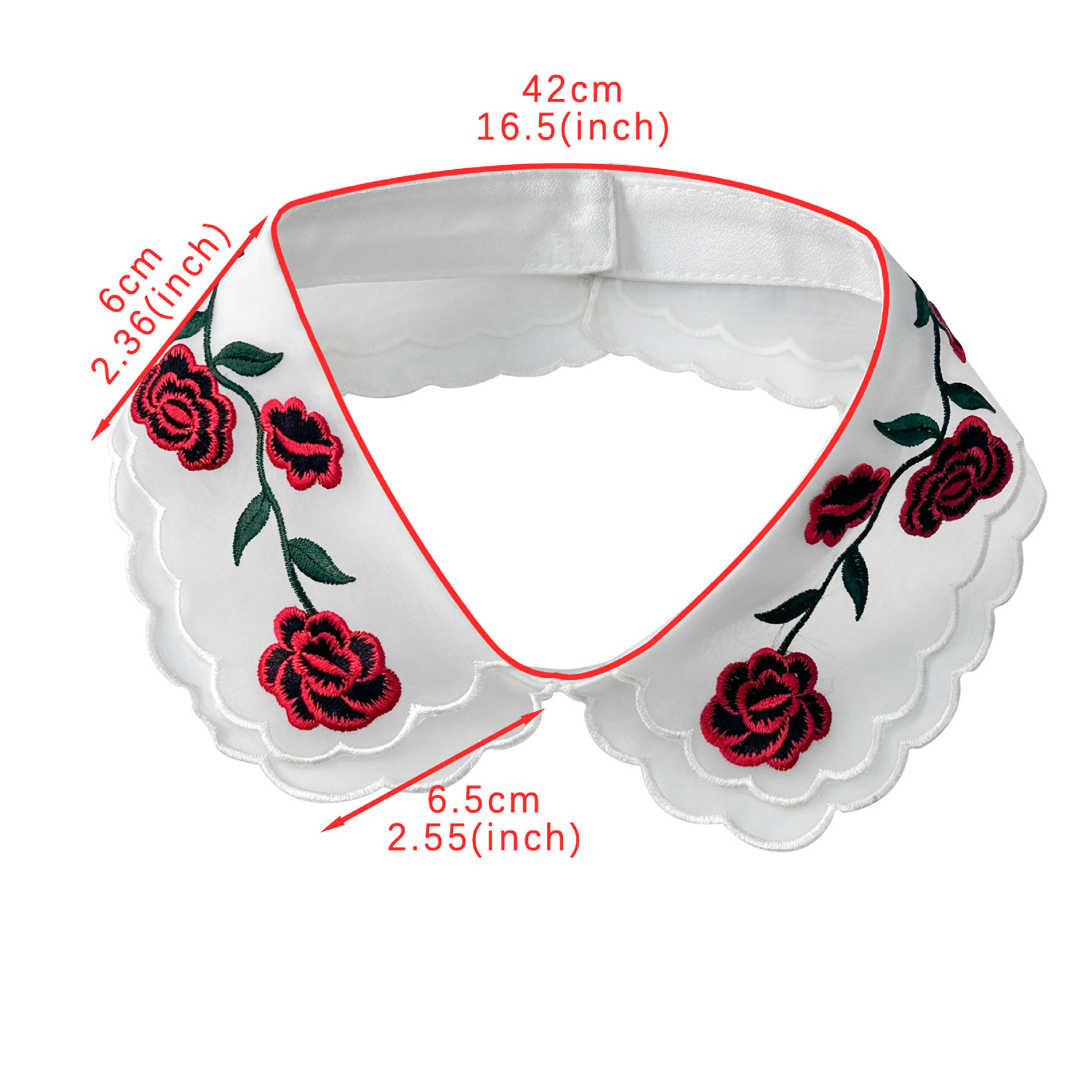 Cuello de gasa bordado Cuello de muñeca simétrico de doble capa a juego Ropa para niños Ropa de mujer Accesorios de ropa de todo fósforo Encaje bordado