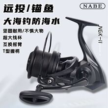 大物远投纺车无间隙全金属大斜口线杯轮锚海杆轮斜口鱼轮鱼线渔轮