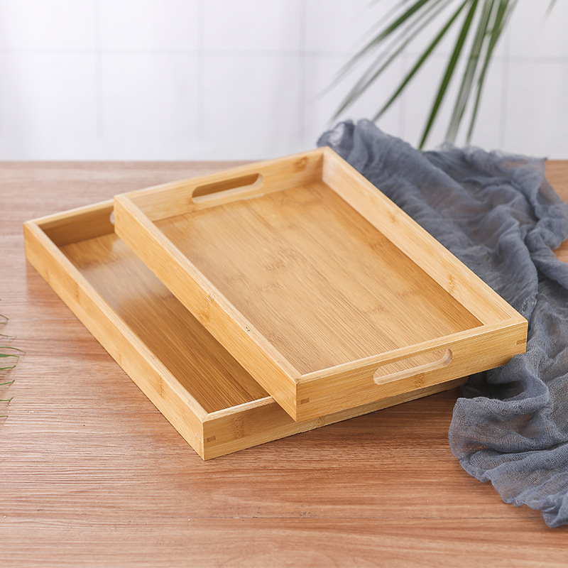Paleta de productos de salón de belleza bandeja de madera bandeja de fruta de bambú bandeja de té de bambú bandeja de mezcla de aceite esencial rectangular