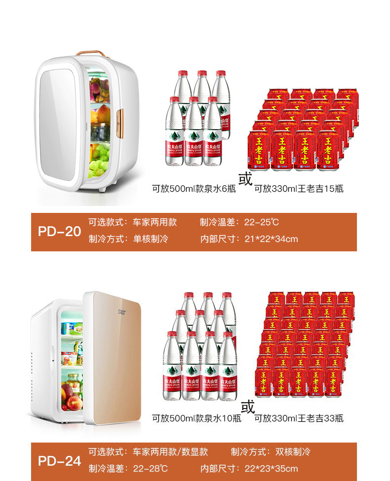Mini refrigerator energy saving low energy consumption mini drug storage car compressor cosmetics storage car refrigerator