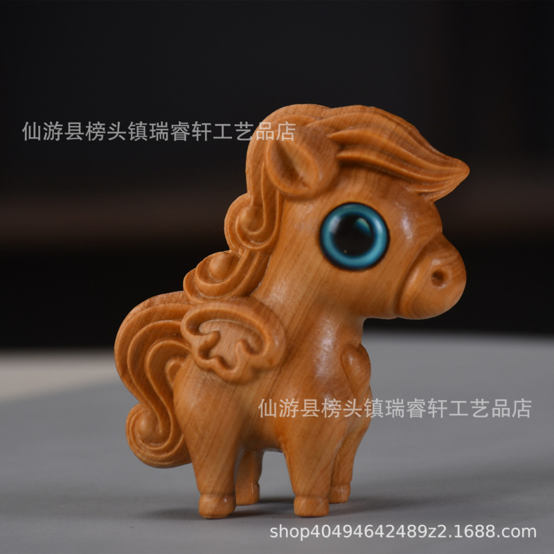 S8N 崖柏工艺品木雕十二生肖手把件全套挂件鼠牛景区网红款系可爱|undefined