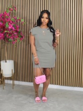 D 24455 Stretchy Knit Dress ������֯����ȹ ŷ���羳����ѷ��