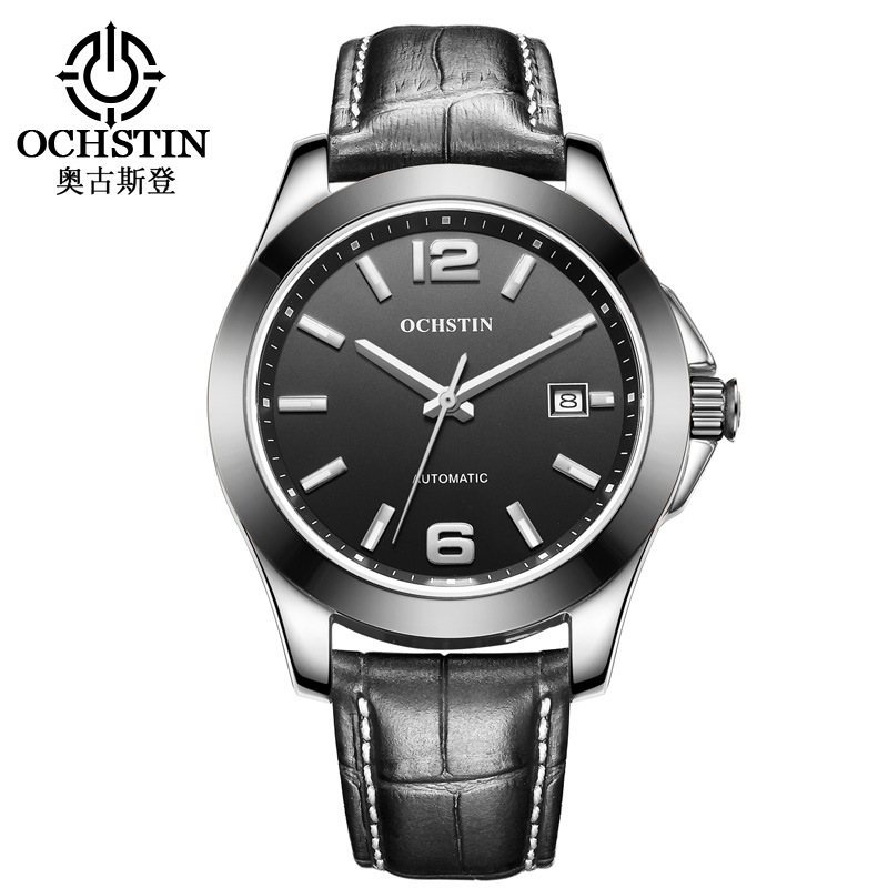 Genuine goods augustden leather waterproof reloj mecánico automático trendy Business casual Watch CA021A